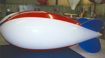 Advertising Blimp 14ft.- red, white with blue fins